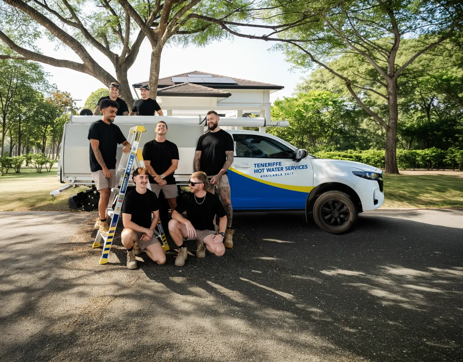 Teneriffe Hot Water Services team and ute